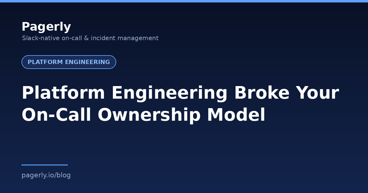 Pagerly blog cover: Platform Engineering Broke Your On-Call Ownership Model