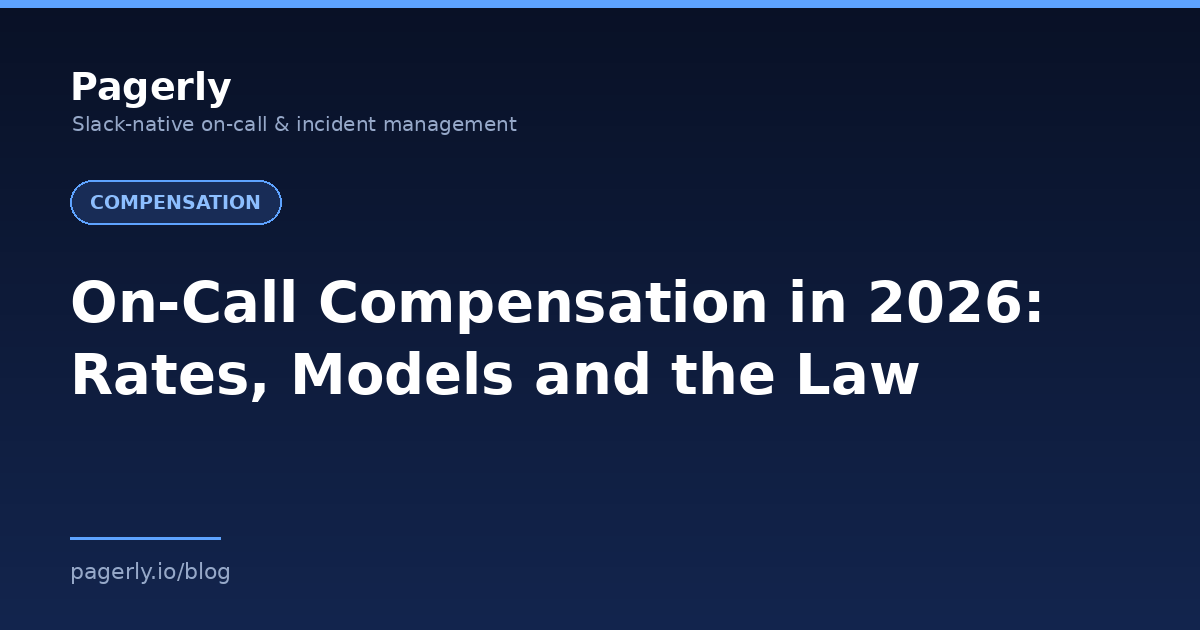 Pagerly blog cover: On-Call Compensation in 2026, Rates, Models and the Law