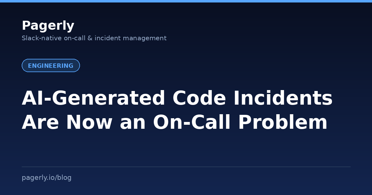 Pagerly blog cover: AI-Generated Code Incidents Are Now an On-Call Problem