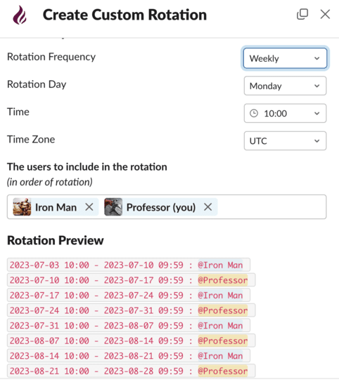 Rotation on your own