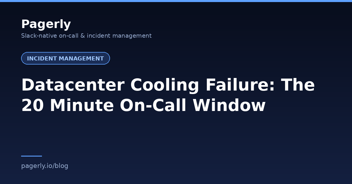 Pagerly blog cover: Datacenter Cooling Failure, The 20 Minute On-Call Window
