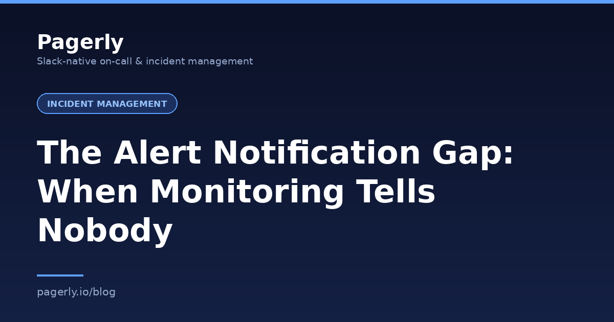 Pagerly blog cover: The Alert Notification Gap, When Monitoring Tells Nobody