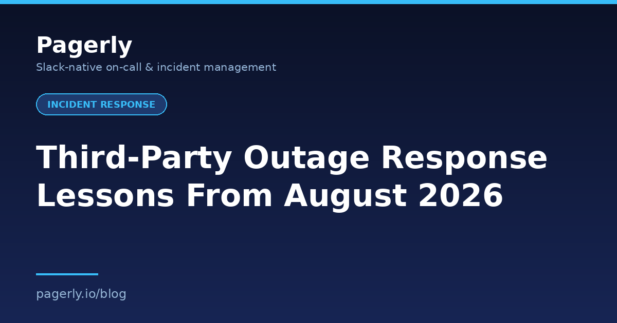 Pagerly cover image titled Third-Party Outage Response Lessons From August 2026