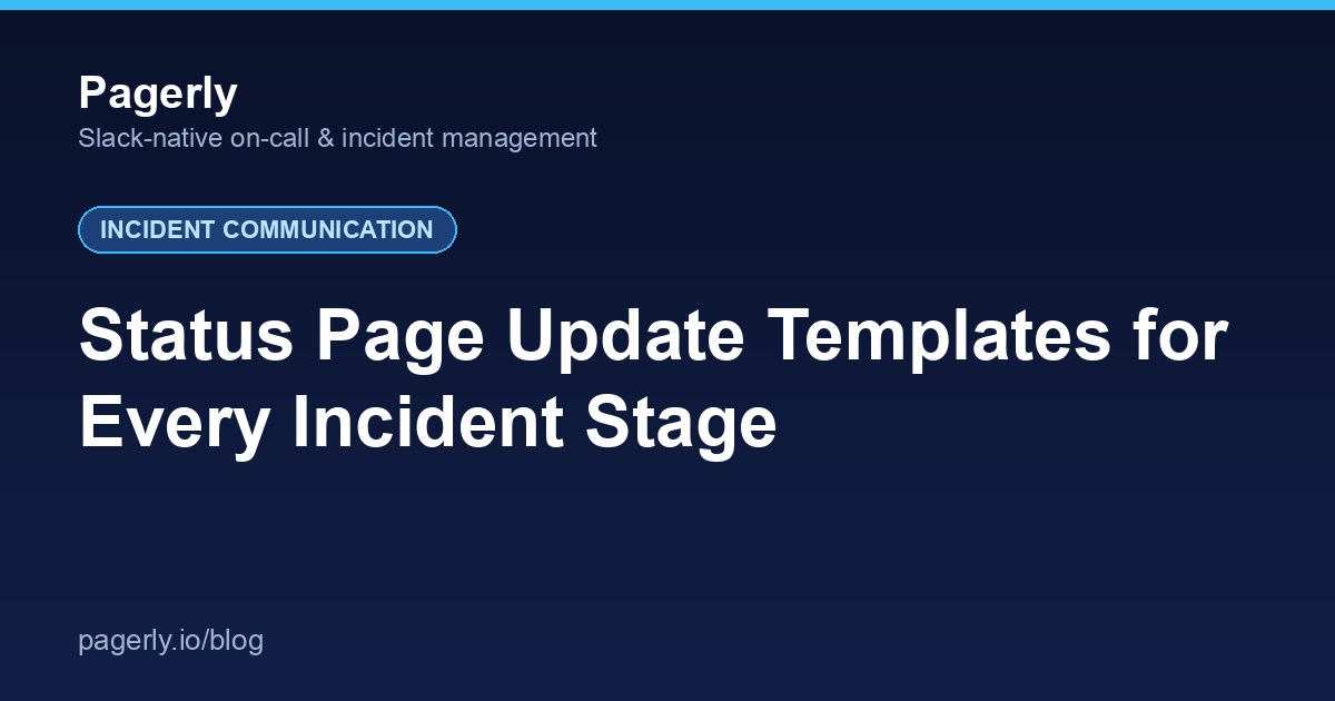 Pagerly blog cover: Status Page Update Templates for Every Incident Stage