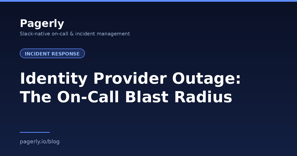 Pagerly blog cover: Identity Provider Outage, The On-Call Blast Radius