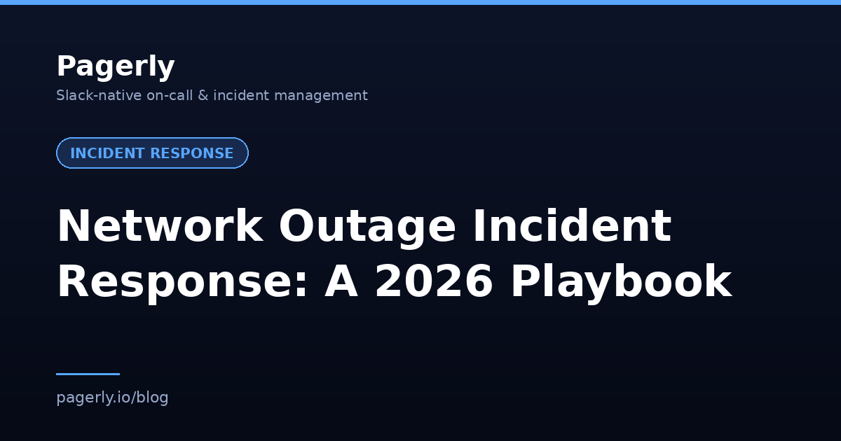 Pagerly blog cover: Network Outage Incident Response, A 2026 Playbook