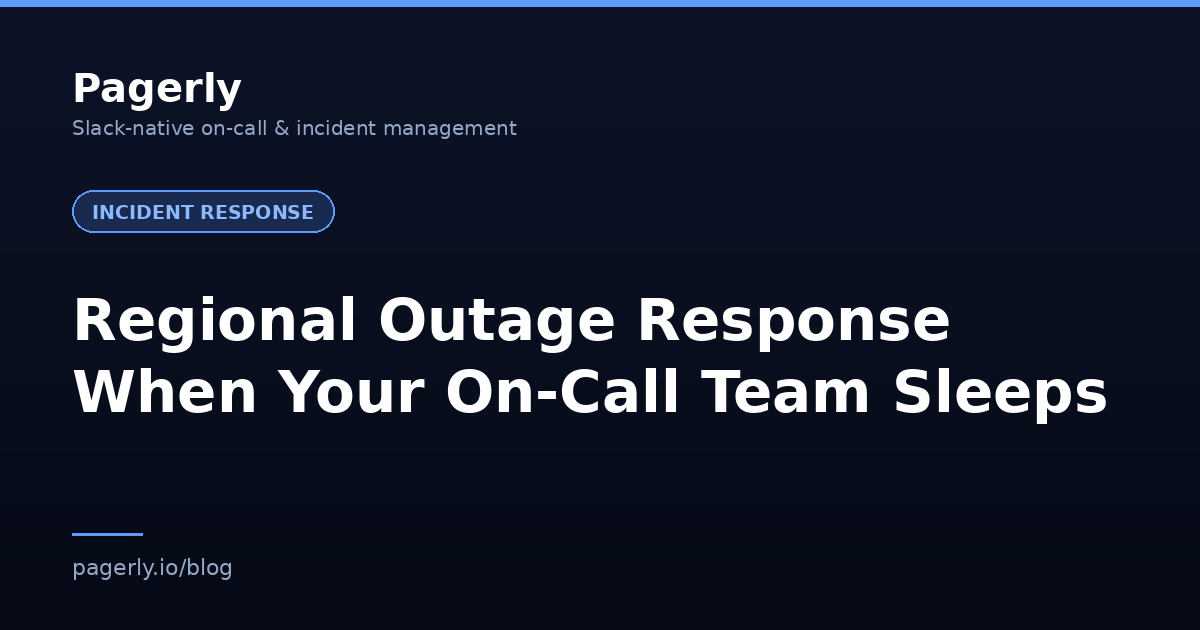 Pagerly blog cover: Regional Outage Response When Your On-Call Team Sleeps